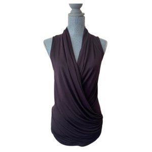 Designers Remix Plum draped sleeveless blouse
